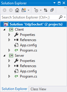 Cửa sổ Solution Explorer của dự án