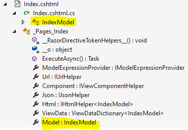 model class của trang index